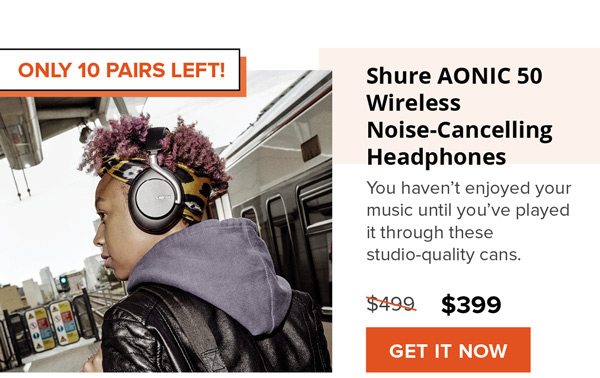 Shure AONIC 50 Wireless Noise-Cancelling Headphones Black