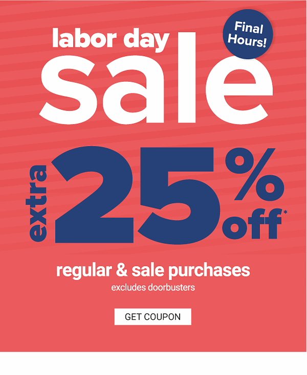 Extra 25% off regular & sale purchases - get coupon