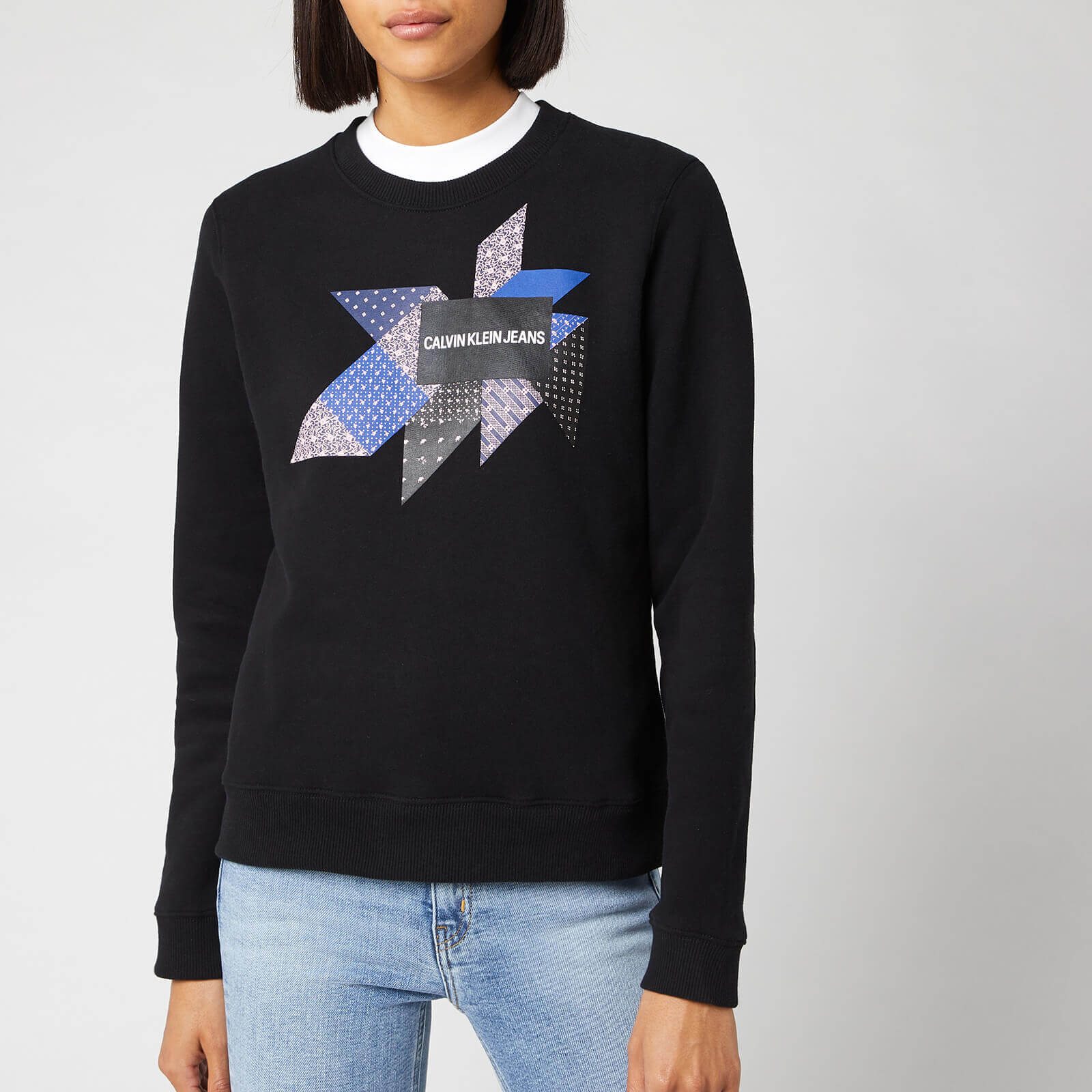 Calvin Klein Jeans Quilt Graphic Crew Neck Sweatshirt