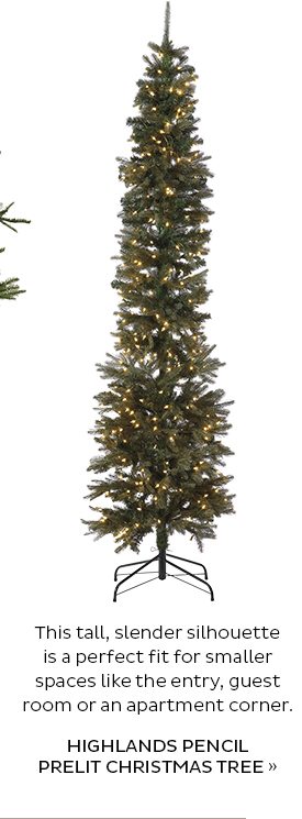 Highlands Pencil Prelit Christmas Tree