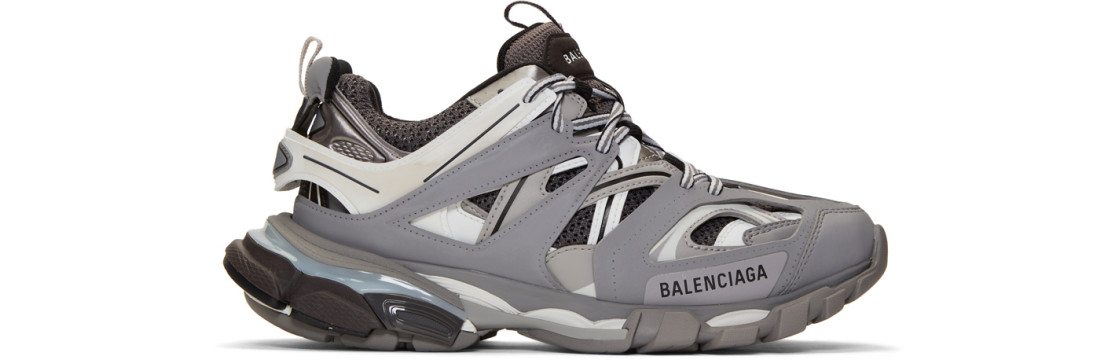 Balenciaga - Grey And White Track Sneakers