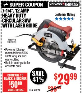 7-1/4 in. 12 Amp Heavy Duty Circular Saw With Laser Guide System