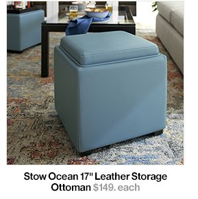 Stow Ocean 17 Leather Storage Ottoman