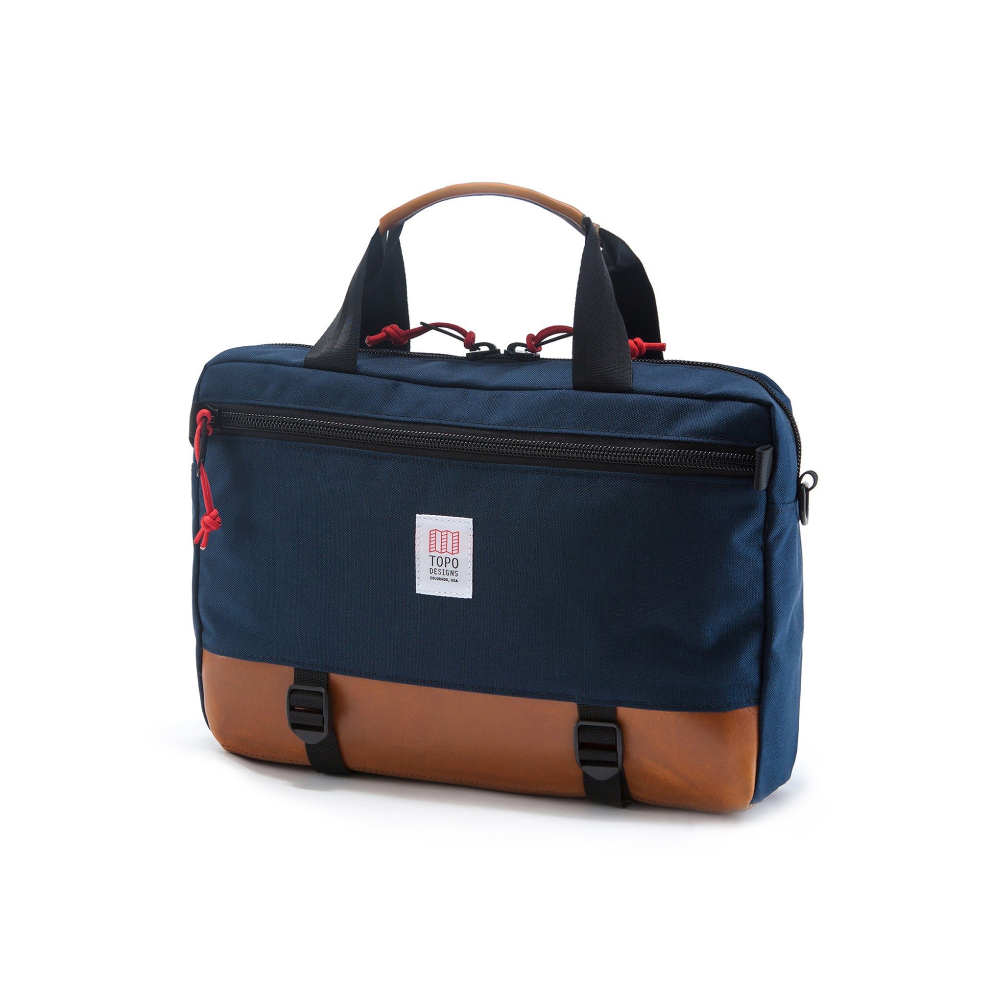 Commuter Briefcase - Navy / Brown Leather