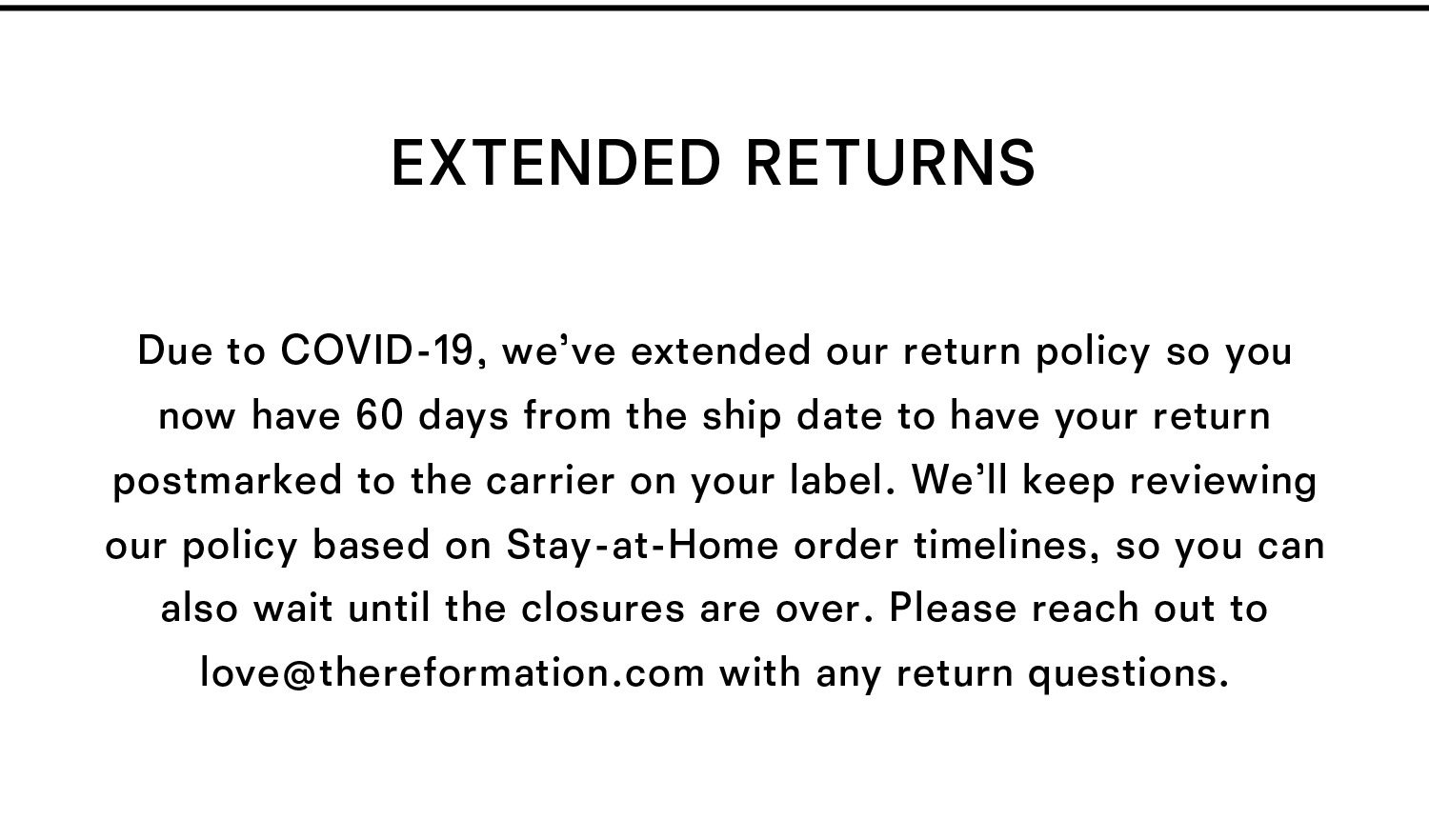 Extended returns