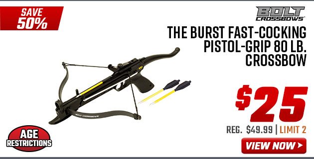 BOLT Crossbows The Burst Fast-Cocking Pistol-Grip 80 lb. Crossbow