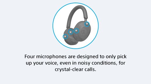 Four microphones are designed to only pick up your voice, even in noisy conditions, for crystal-clear calls.