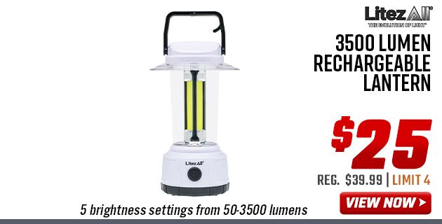 LitezAll 3500 Lumen Rechargeable Lantern