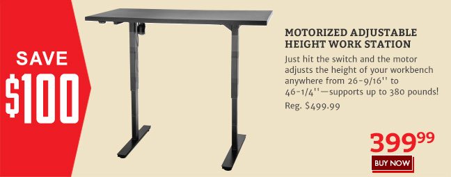 Save $100 on the Motorized Adjustable Height Work Station
