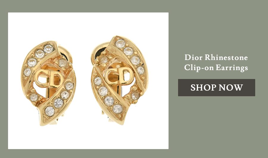 Dior Rhinestone Clip-on Earrings 