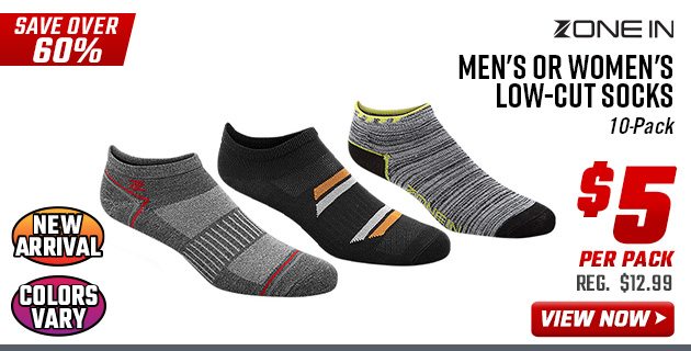 Zone In Men's or Women's Low-Cut Socks