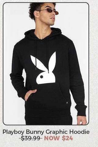 Playboy Bunny Logo Graphic Hoodie