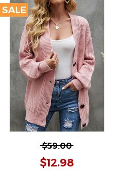 Light Pink Button Long Sleeve Cardigan