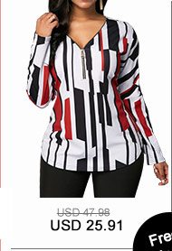 V Neck Long Sleeve Striped Blouse