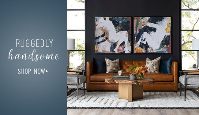 Ruggedly Handsome: Ryan Leather Sofa, Oil Buffalo Camel