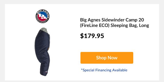 Big Agnes Sidewinder Camp 20 (FireLine ECO) Sleeping Bag