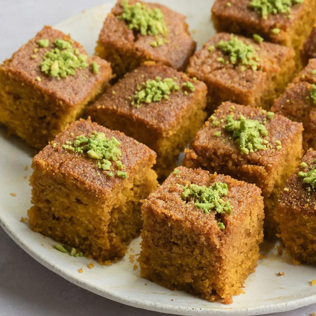 Chai-Spiced Pumpkin Basbousa