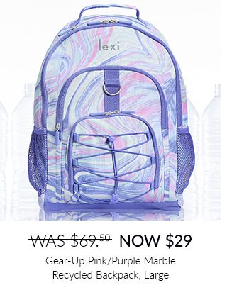 GEAR-UP PINK/PURPLE MARBLE RECYCLED BACKPACK, LARGE