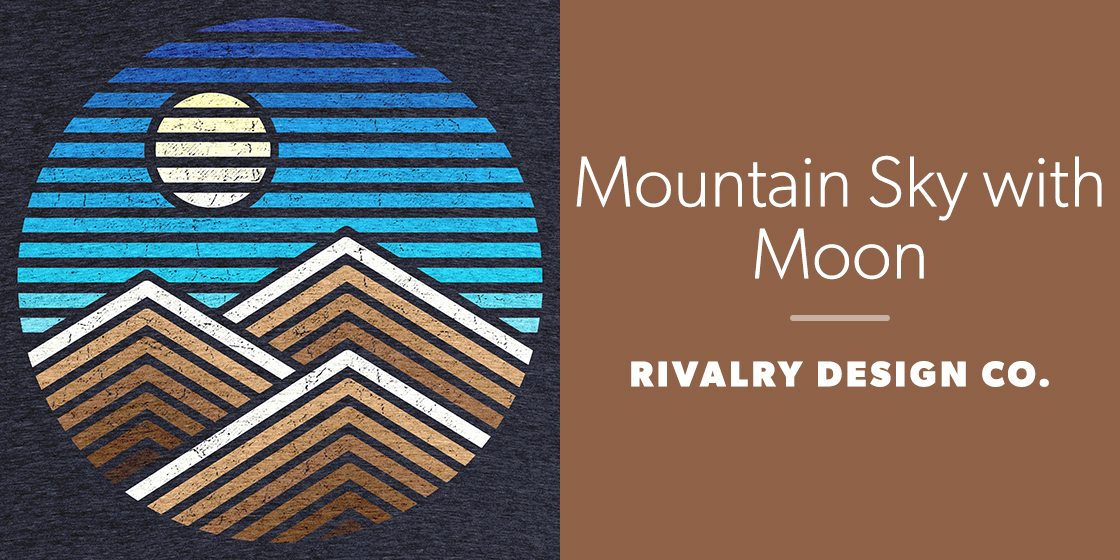 Mountain Sky with moon by Rivalry Design Co.