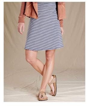 Chaka Skirt - True Navy Stripe