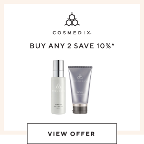 Receive 10% off the entire Cosmedix range when you purchase any two Cosmedix products