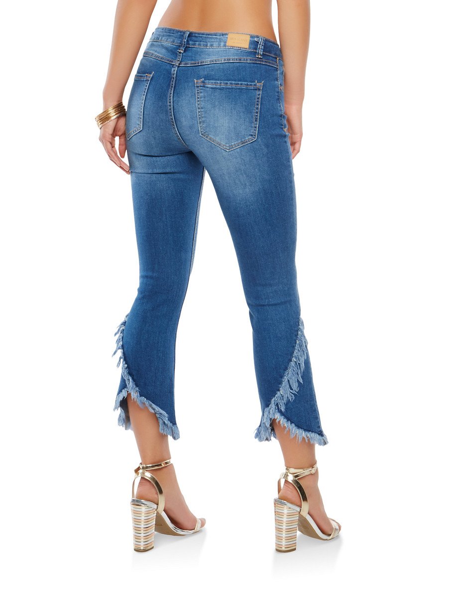 Frayed Whisker Wash Jeans