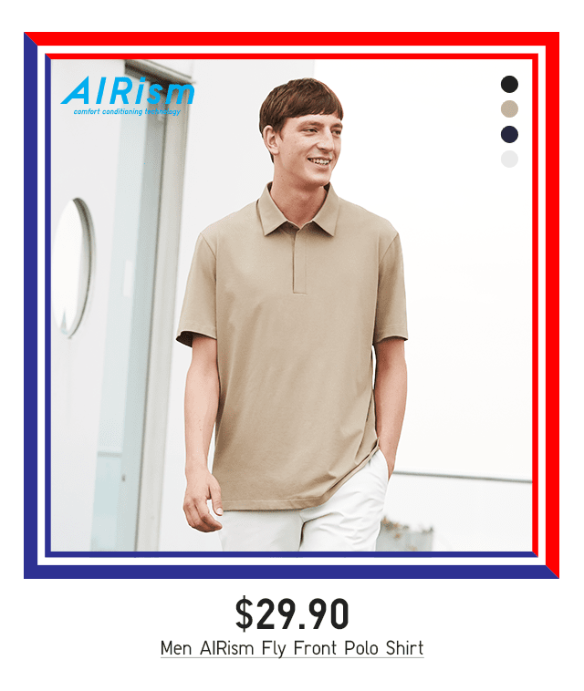 PDP4 - MEN AIRISM FLY FRONT POLO SHIRT