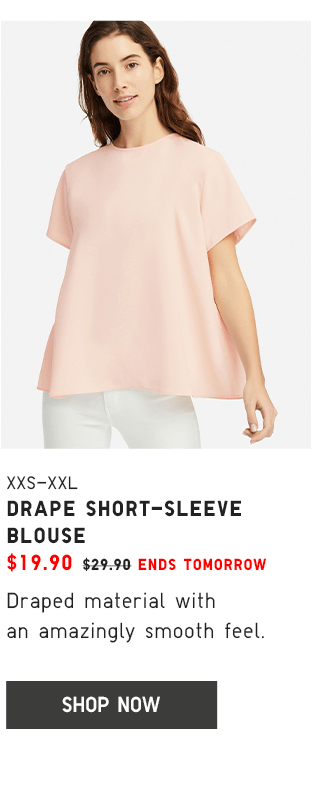 DRAPE SHORT-SLEEVE BLOUSE $19.90 - SHOP NOW