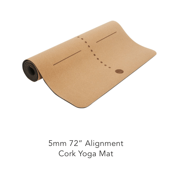 Everyday Yoga Alignment Cork Yoga Mat 72 x 26 Inch 5mm