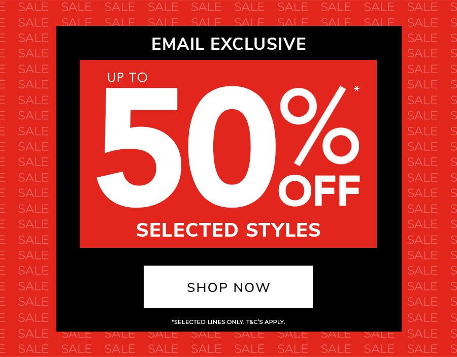email exclusive 50% off peacocks