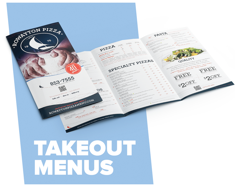 Custom Printed Takeout Menus