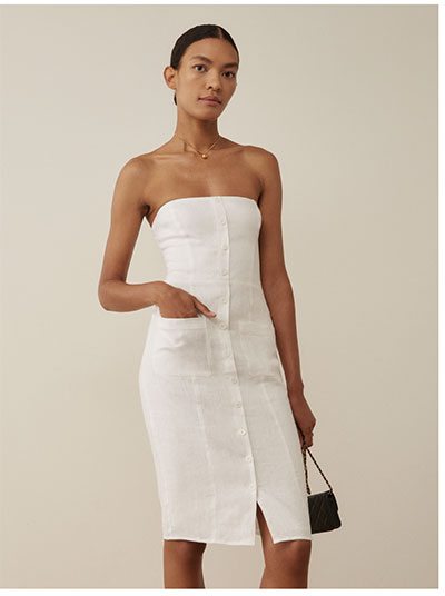 Prescott Linen Dress White