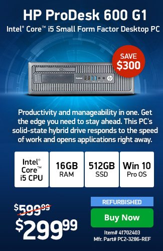 HP ProDesk 600 G1 i5 16GB 512SSD w/ 1yr Warranty | 41702403 | Shop Now