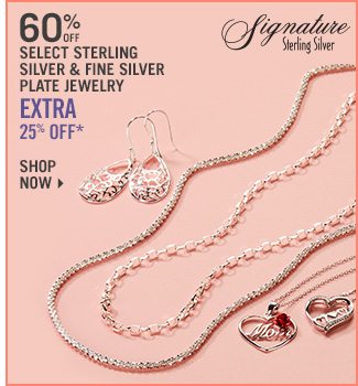 Shop 60% Off Select Silver Jewelry - Extra 25% Off*