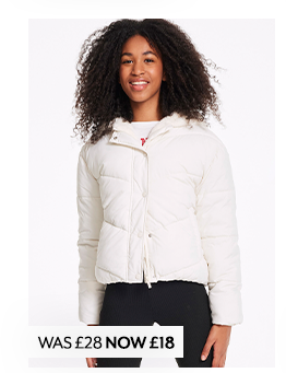 Older Girls Cream Padded Fleece Lined Coat