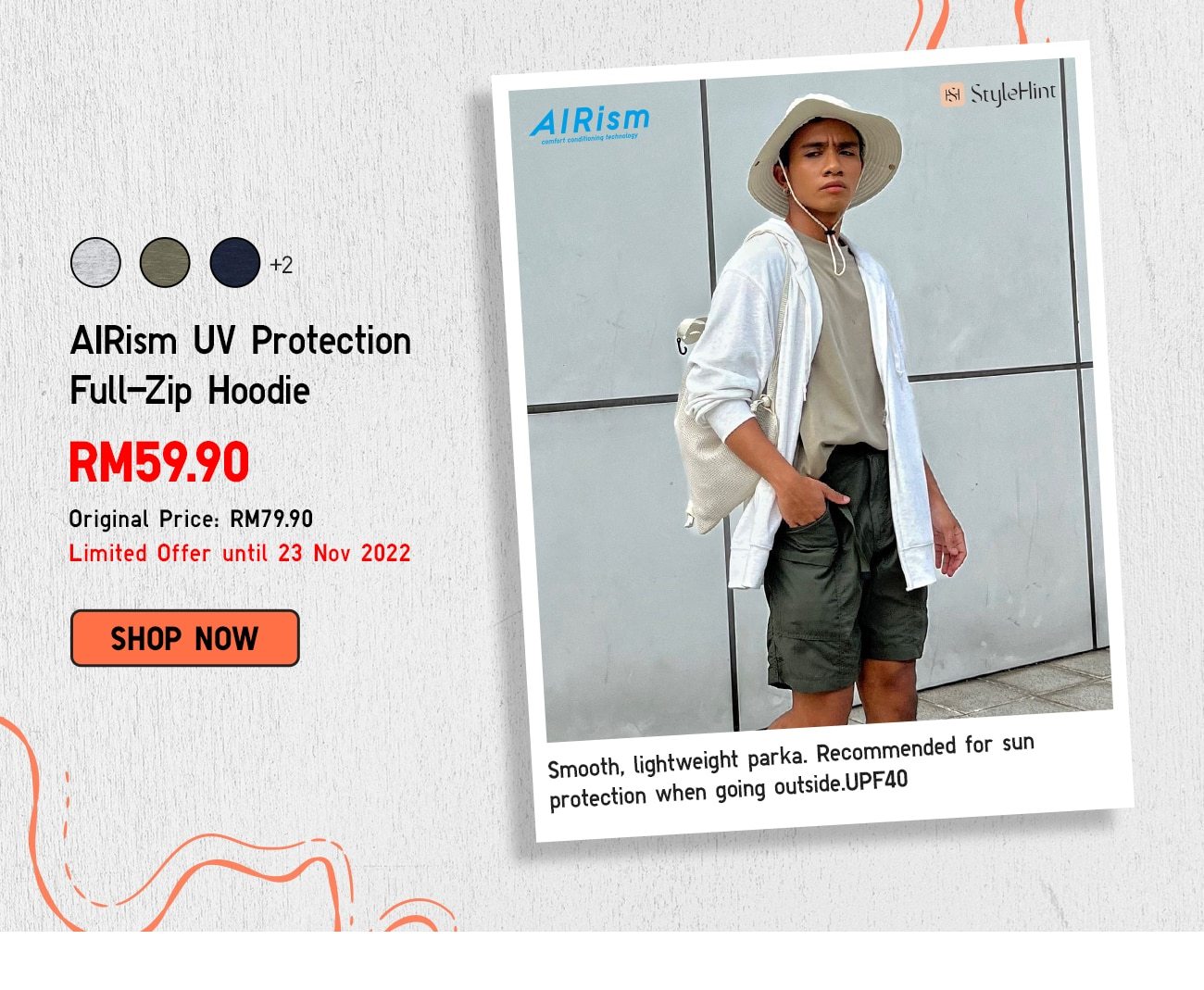 AIRism UV Protection Full-Zip Hoodie