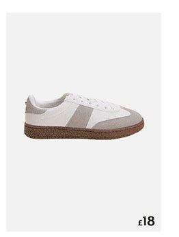 Womens White Retro Plimsoll Trainers