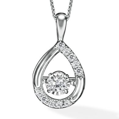 Unstoppable Love Diamond Necklace 1/4 ct tw 10K White Gold 19''