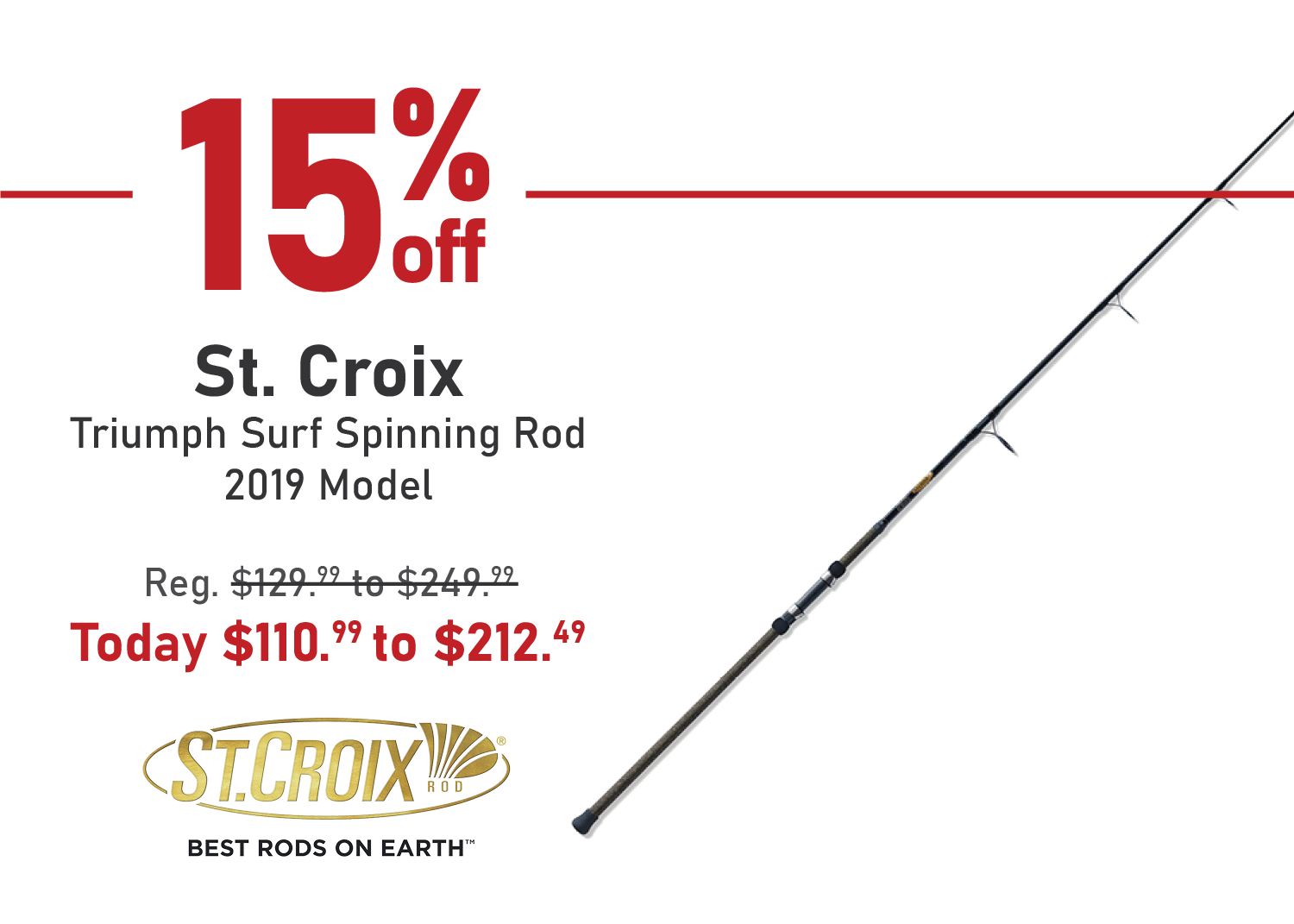 Take 15% off the St. Croix Triumph Surf Spinning Rod - 2019 Model