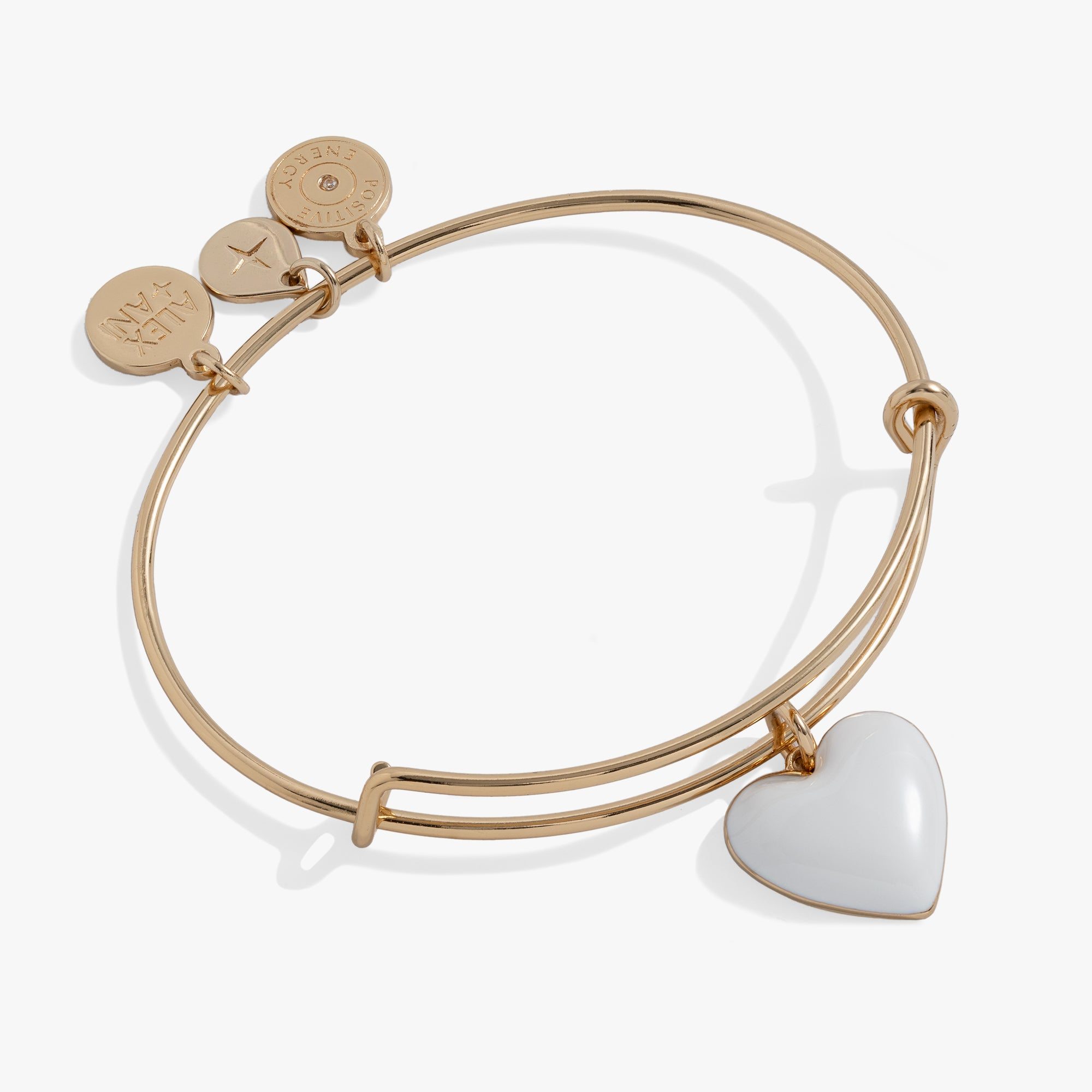 Image of Enamel Heart Charm Bangle