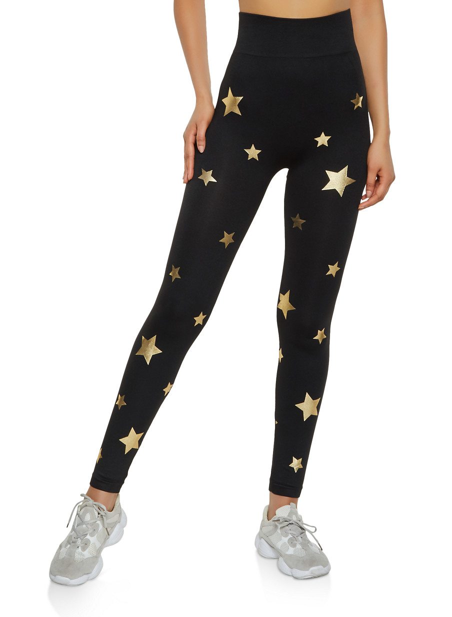 Foil Star Print Leggings