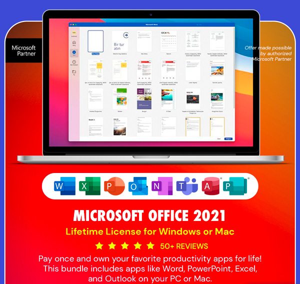 Microsoft Office 2021 for Windows or Mac: Lifetime License (Non Binding)