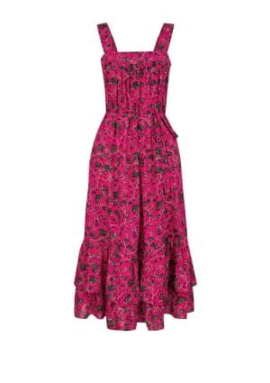Shiloh floral print tiered sundress pink