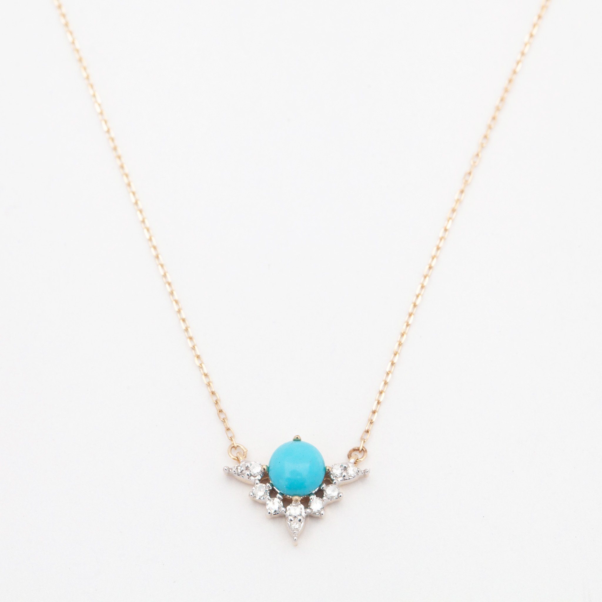 Turquoise & Marquise Diamond Necklace