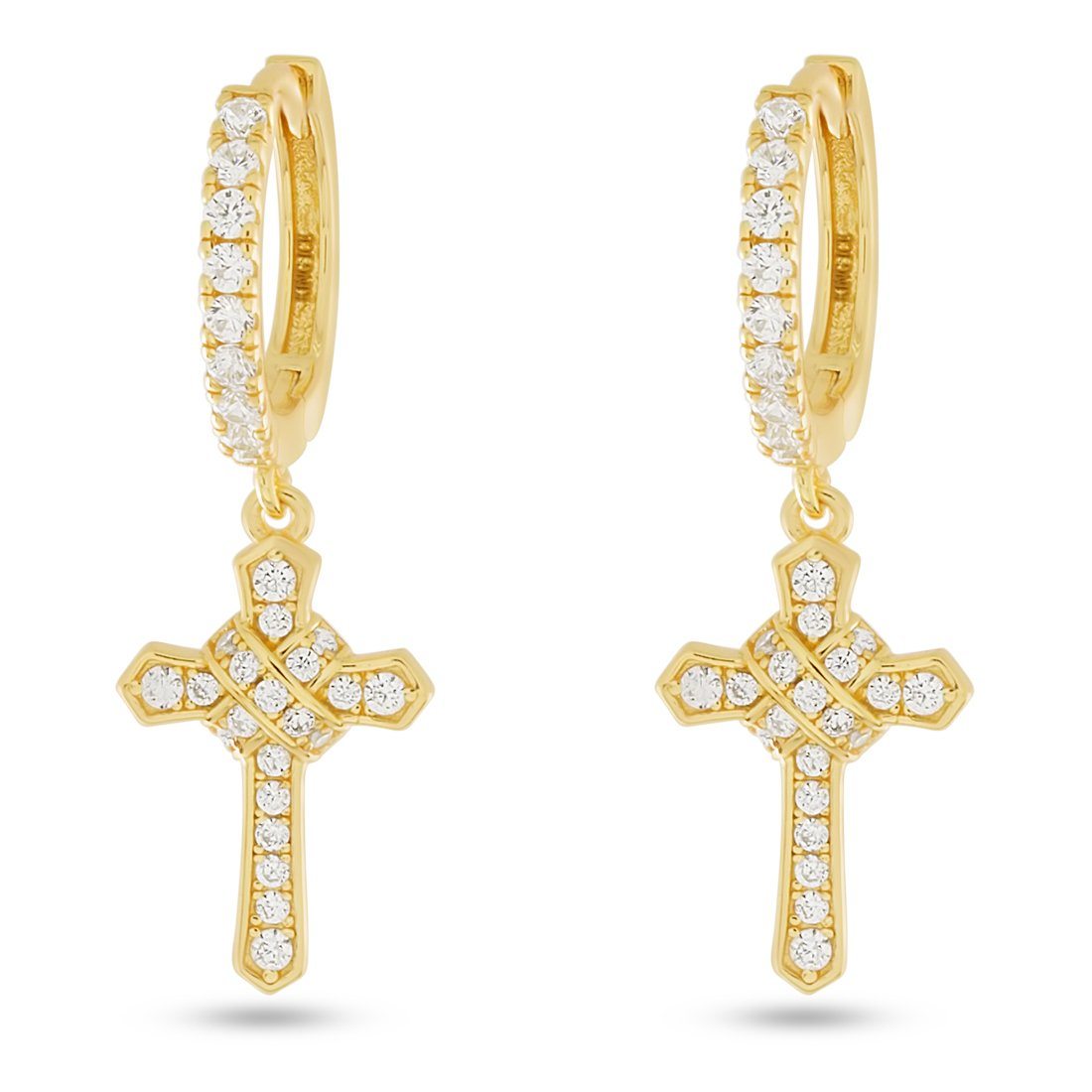 Image of Iced Wrapped Cross Earrings