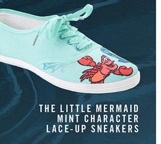 The Little Mermaid Mint Character Lace-Up Sneakers