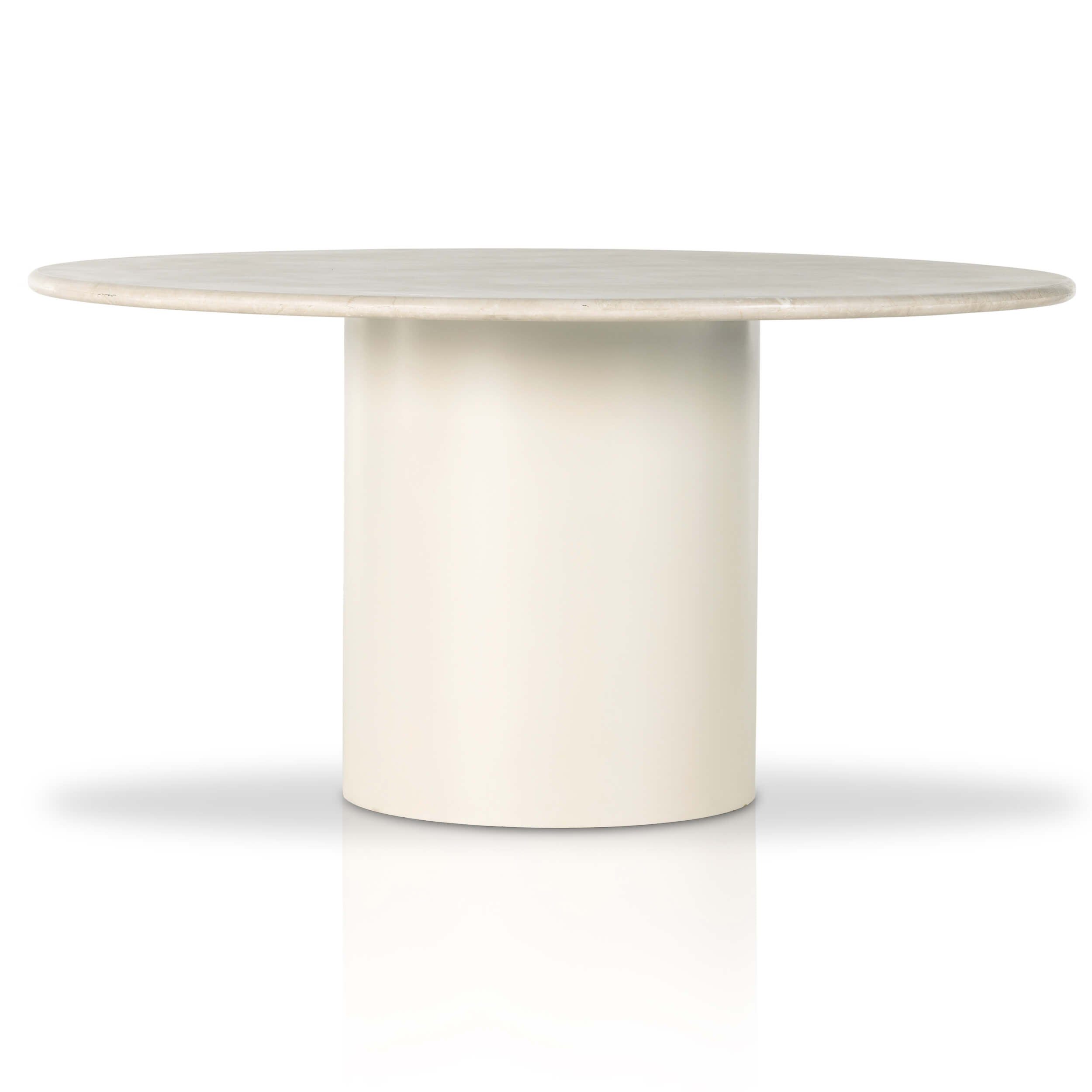 Image of Belle 60" Round Dining Table, Cream Marble