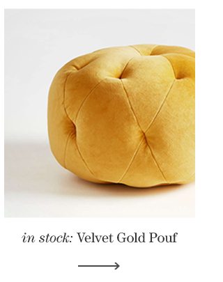 Velvet Gold Pouf