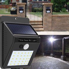 Solar Power 30 LED PIR Motion Sensor Waterproof Wall Light