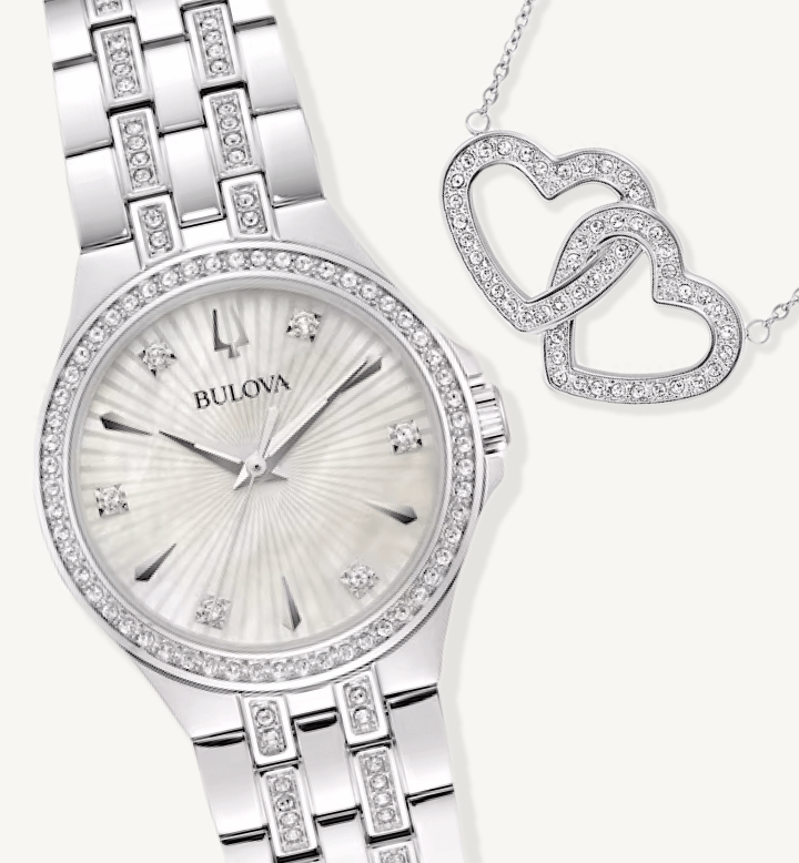 Bulova Crystal Women's Watch Gift Set 96X161